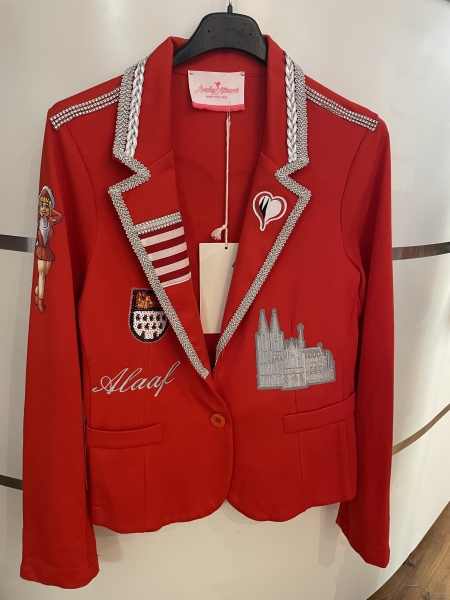 Karneval Jacke Damen Karnevalskostüm Uniform Garde Fasching Rot kurz